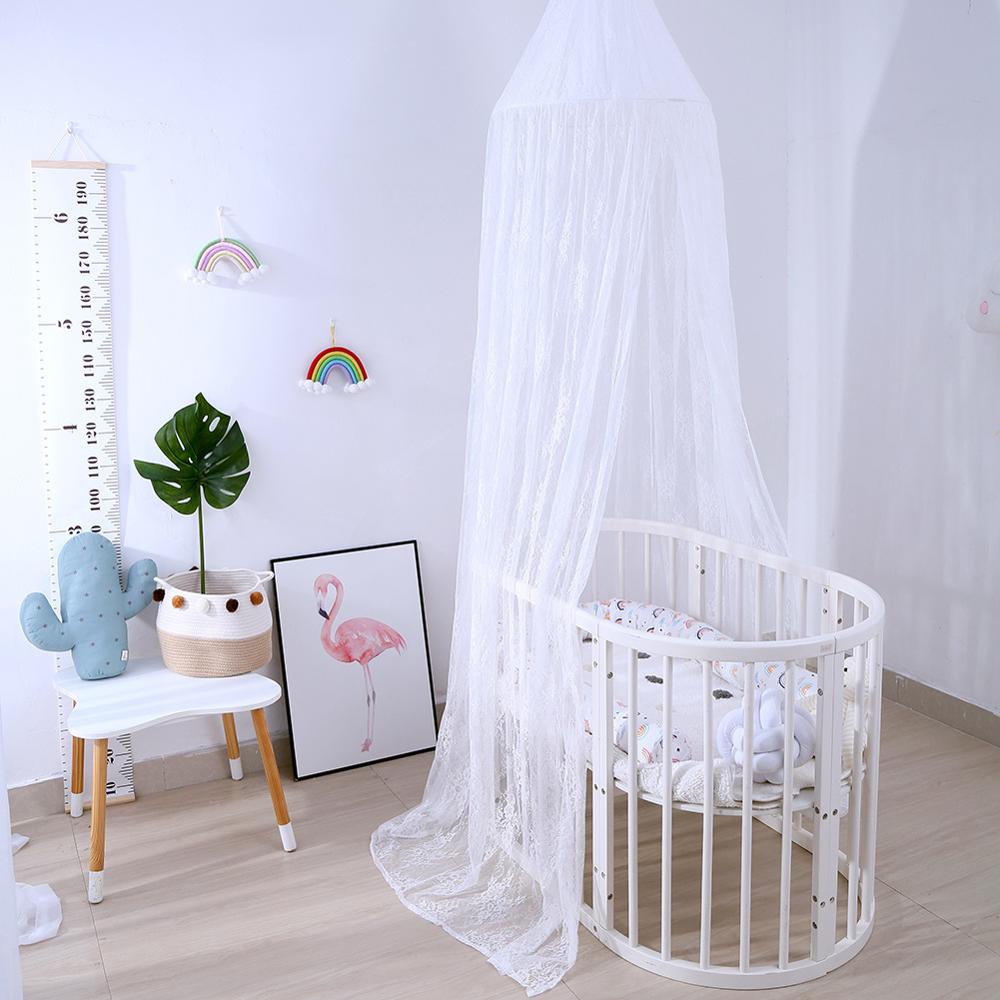 Elegante Kant Baby Canopy Netting Gordijn Dome Klamboe Baby Crib Mosquito Nordic Kinderkamer Opknoping Bed Luifel Voor Kids