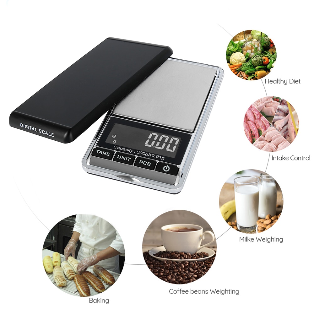 500g 0.01 DIGITAL POCKET FOOD KITCHEN SCALES JEWELLERY ELECTRONIC milligram micro mg