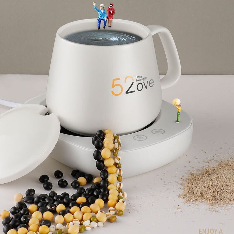 ZK30 Electric Powered Cup Warmer Heating Cup Magnetic Stirring Cup Desktop Heated Mug Plate for Tea Coffee Milk