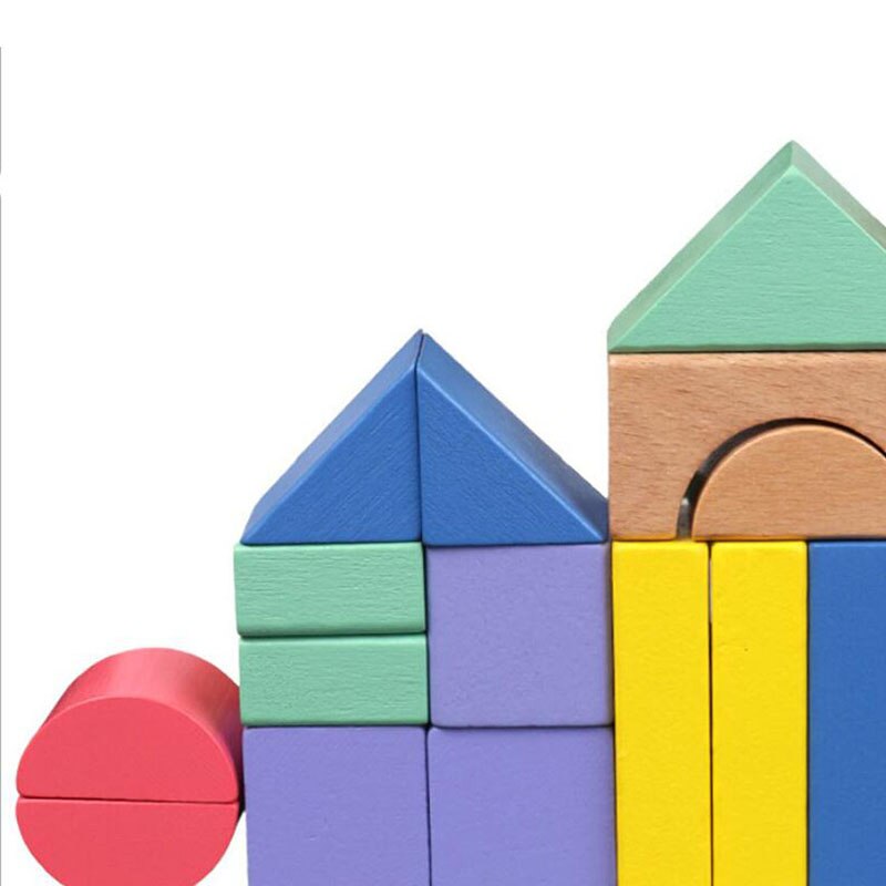 I bambini Prima Educazione in Legno 15 Grano Arcobaleno di Costruzione di Blocchi di Figura Del bambino Cognitivo Creatività Giocattoli Educativi Regalo