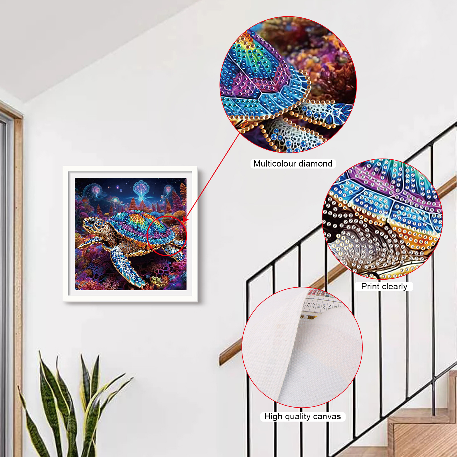 5D DIY Diamond Painting Kit Schildpad Decoratie DIY Alien Diamond Mozaïek Kunst Cadeau Ambachten Muur Woondecoratie