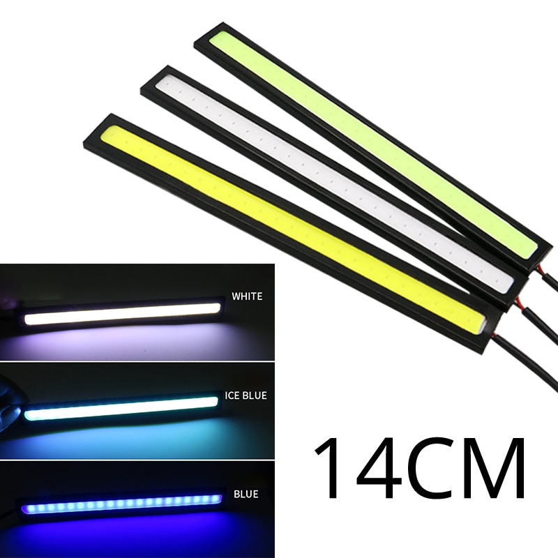 14cm vandtæt bil cob led strip lys bil kørelys førte diy drl bil tågelygter dag kører lys strip