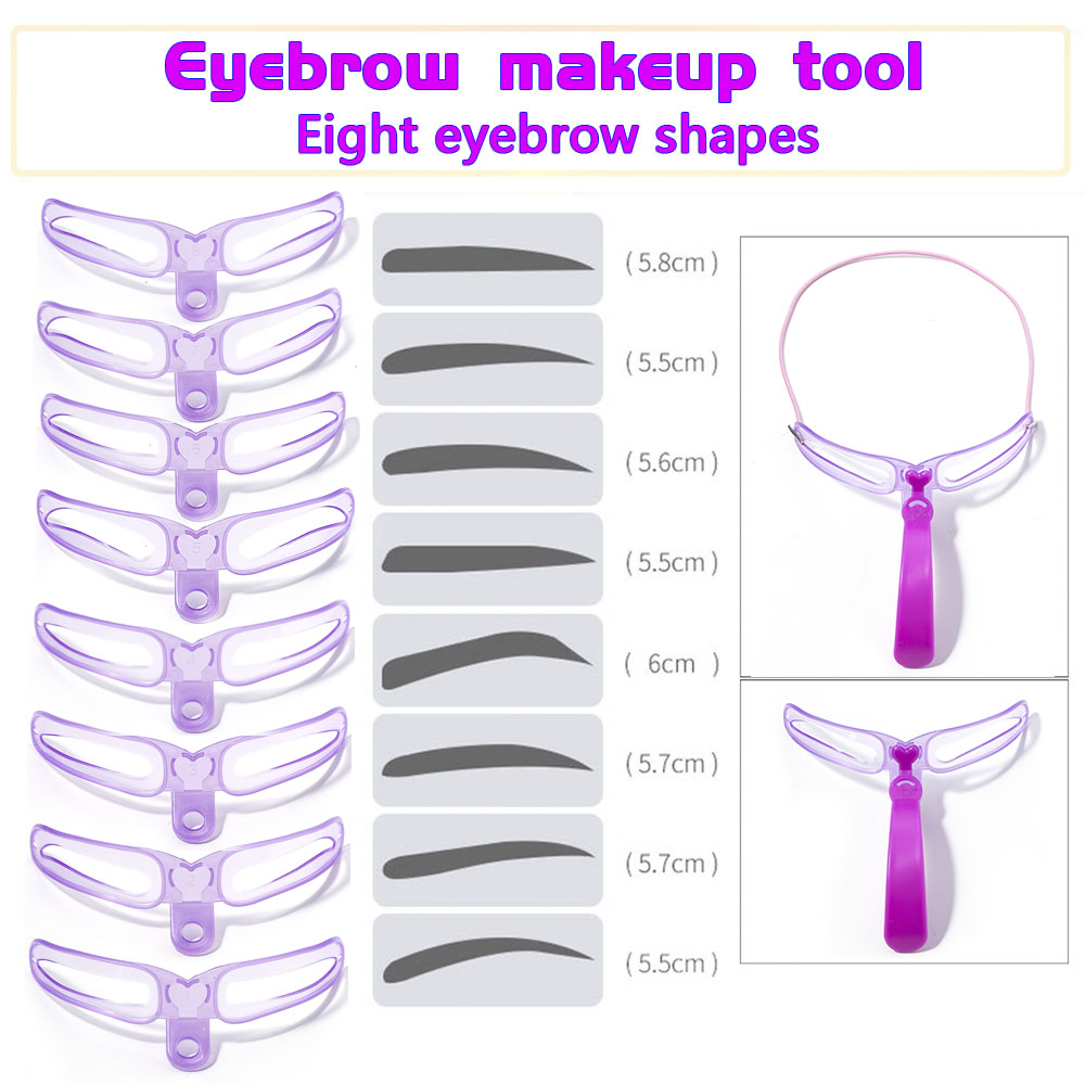8 Stks/set Brow Stencils Herbruikbare Wenkbrauw Definiëren Stencils Eye Brow Tekening Gids Template Make Tool