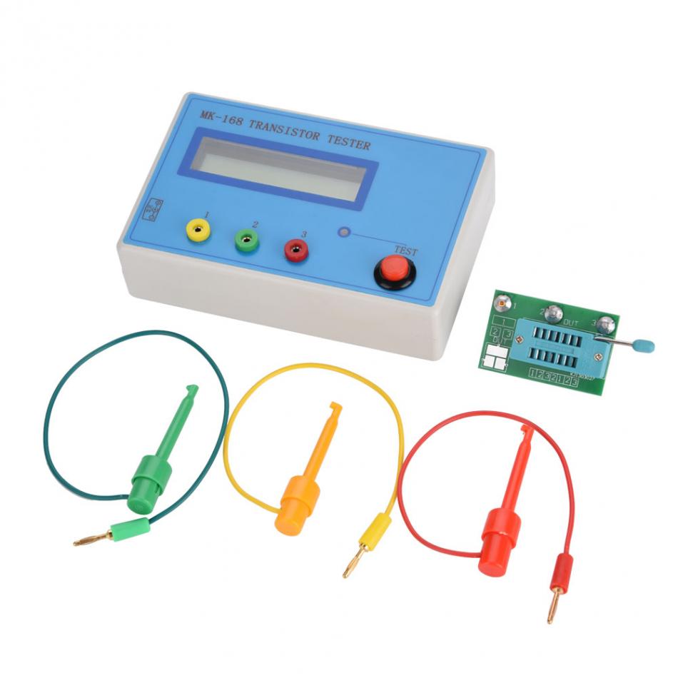 Mk -168 transistor tester esr rlc npn pnp mos måler diode triode kapasitans motstand måleverktøy tilbehør måler