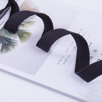 2 Meter 25 Mm Canvas Lint Riem Zak Katoen Singels Polyester/Katoen Singels Knapzak Strapping Naaien Zak Riem accessoires: Black
