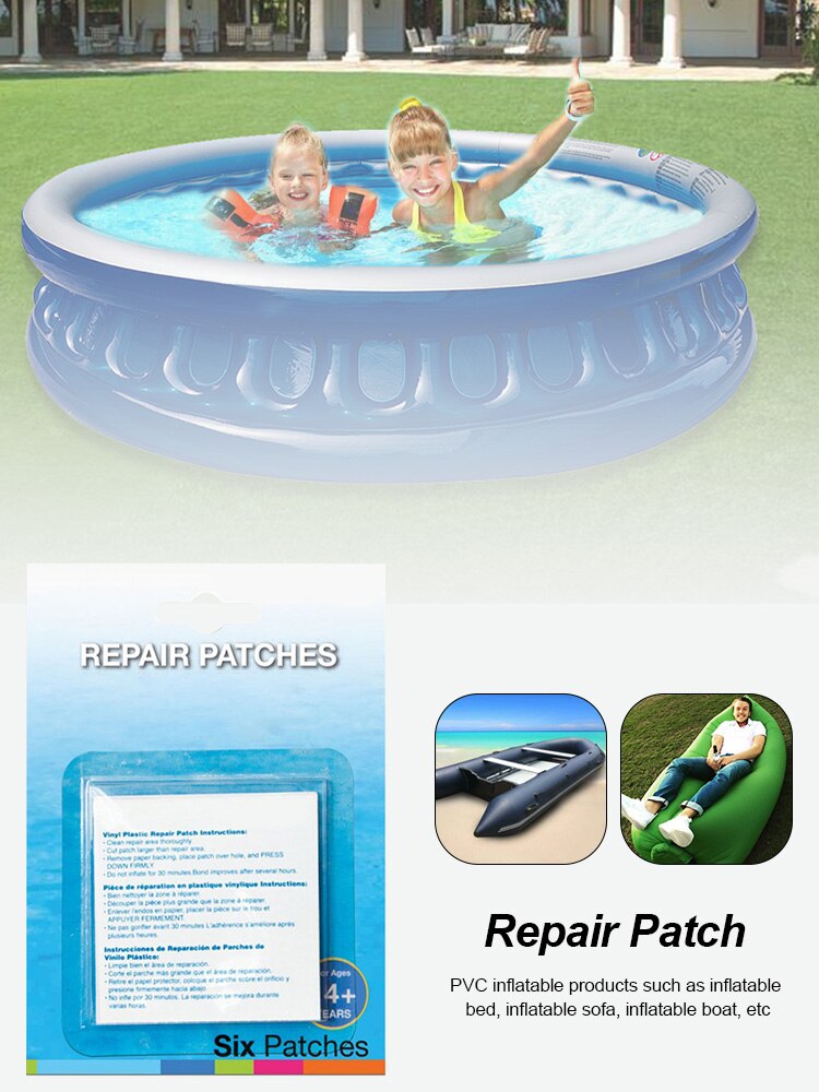 Parche de reparación de flotador de natación, cinta de reparación de juguetes inflables de PVC, anillo de natación transparente, accesorios adhesivos para botes de aire, 10 Uds.