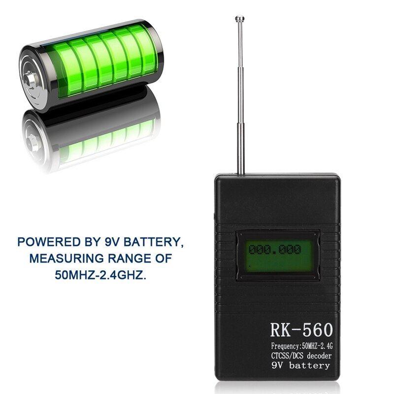 Rk560 Mini Radio Frequency Meter With Ctcss/Dcs Decoder 50Mhz-2.4Ghz Portable Handheld Radio Frequency Testing