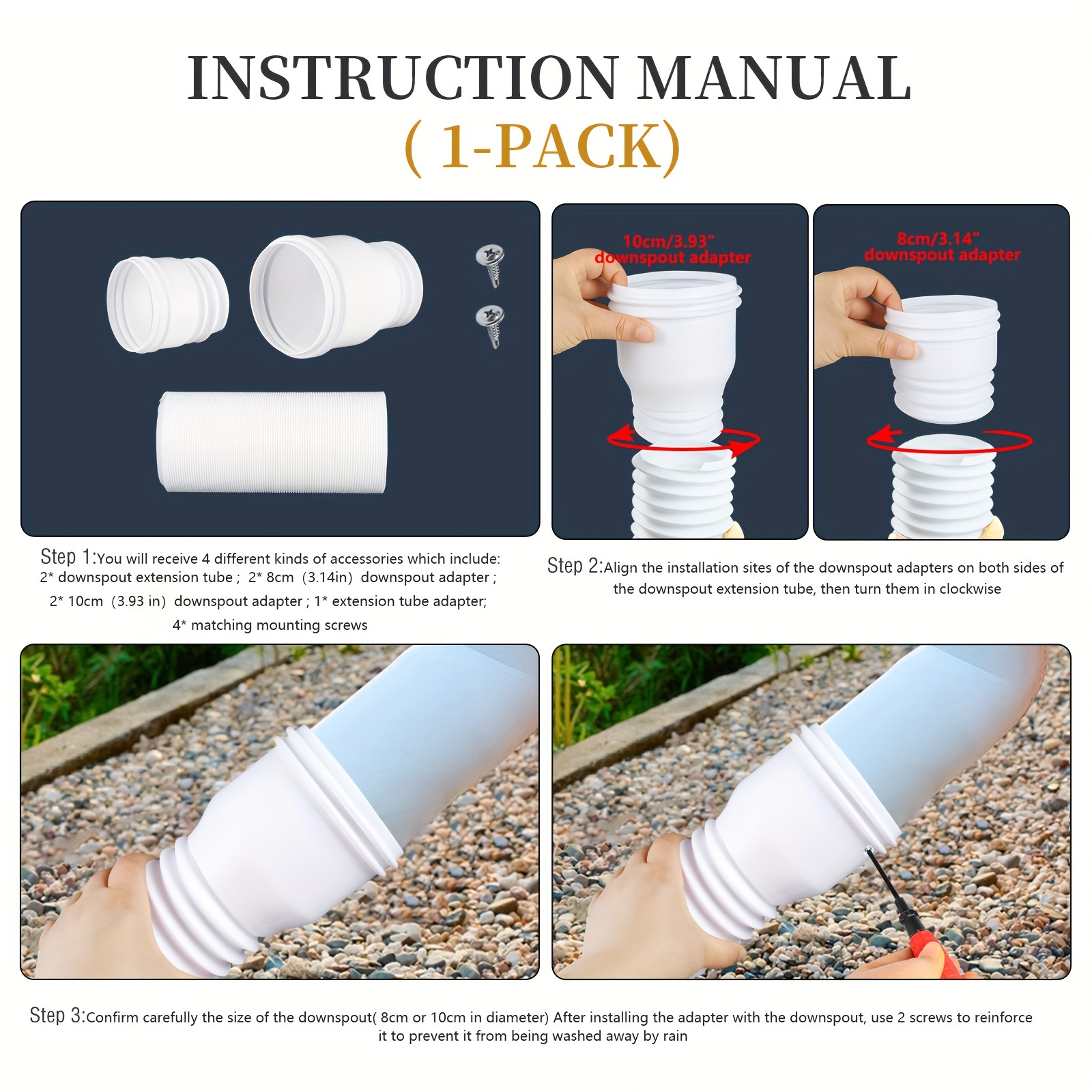 Rain Gutter Downspout Extensions Flexible Drain Downspout Drain Extender Gutter Connector Rainwater Drainage