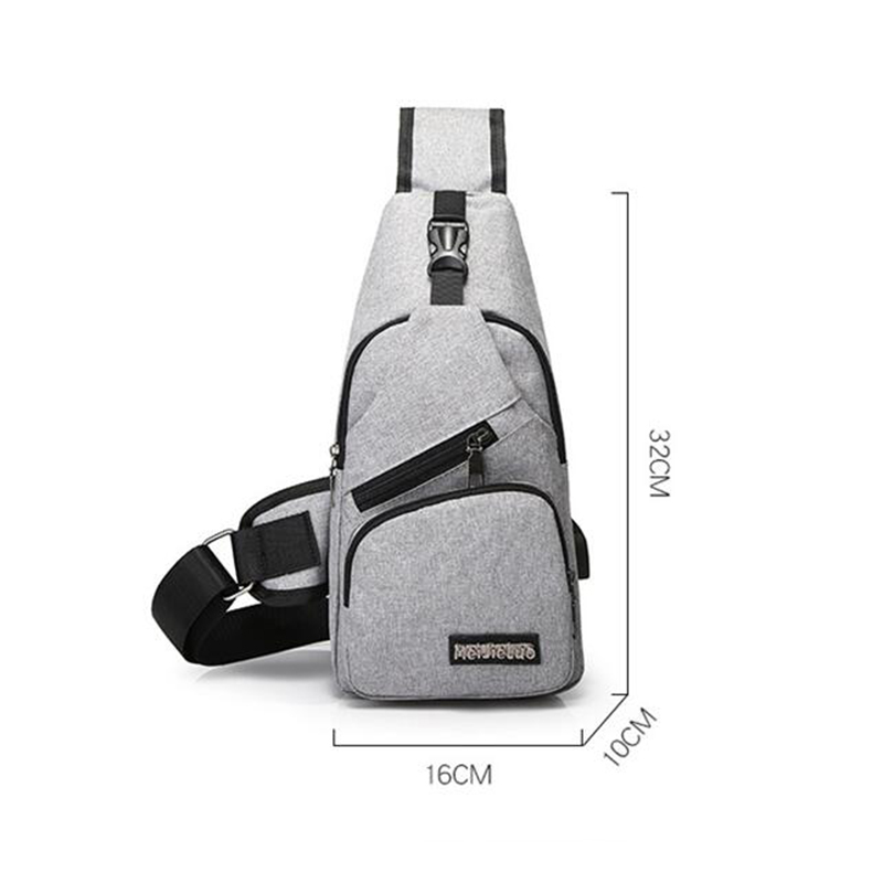 Men Messengers Bag Male Shoulder Bag USB Charging Crossbody Bags Men Anti Theft Chest Packs School Short Trip Bag