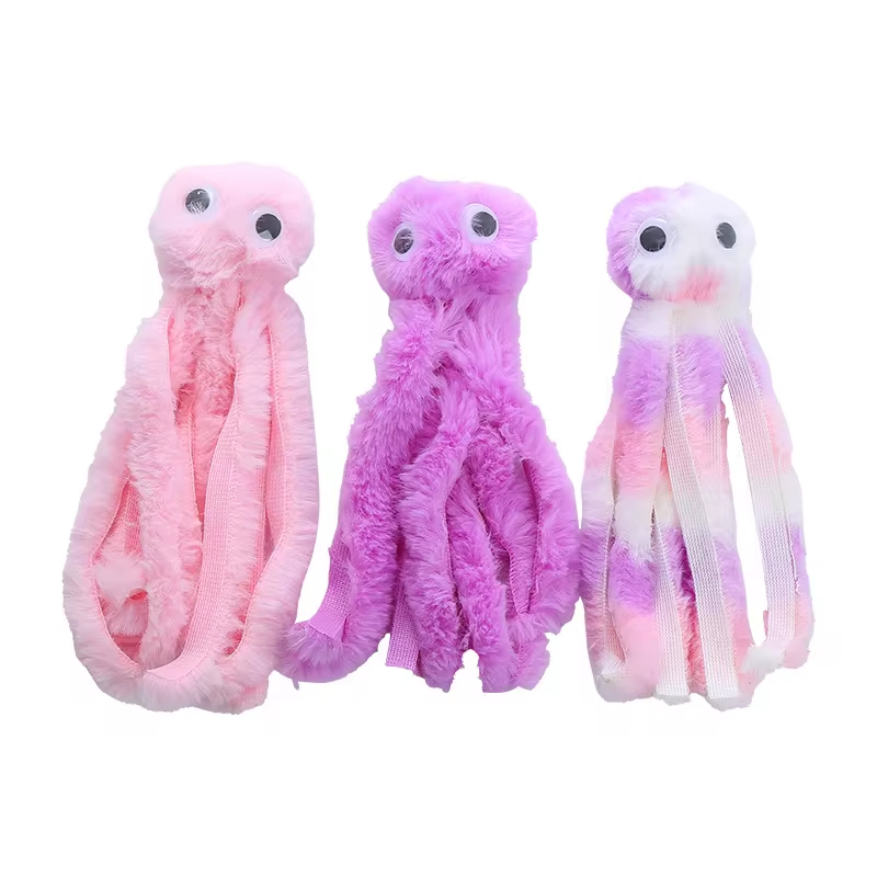 Juguete para gatos, lindo juguete de peluche de pulpo, dientes resistentes a mordeduras, juego interactivo, suministros para mascotas