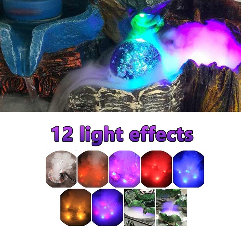 12 LED Colorful Ultrasonic Humidifier Mist Maker Fogger for Water Fountain water feature Creating Atmosphere Air Humidifier