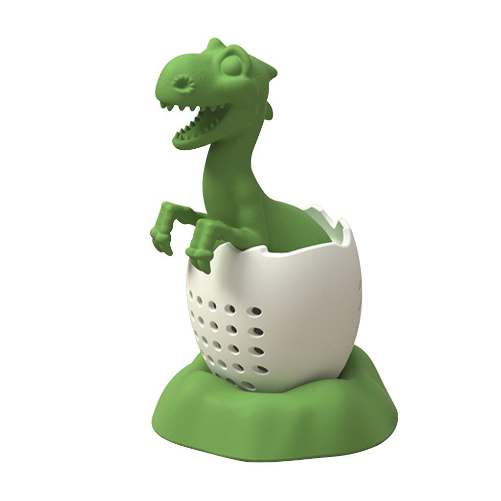 Dinosaur Popular Tea Filter Tea Bag Holder Tea Infuser Loose Leaf Strainer Herbal Silicone Filter Diffuser Tea Accessories: Green