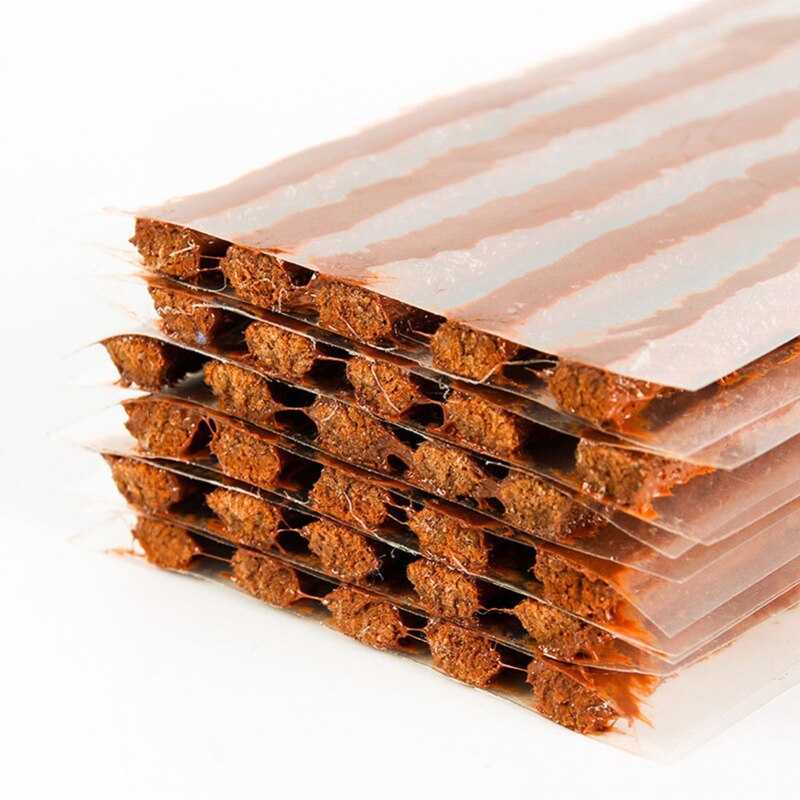 100 Uds Auto vulcanizador neumático sin cámara neumático sello de enchufe herramienta de reparación de neumáticos tira de reparación parche de sello para el mantenimiento de neumáticos