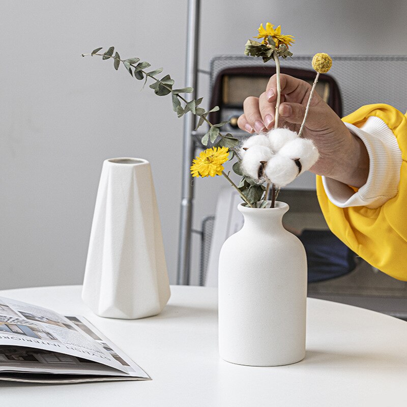 Moderne keramik vase mat tekstur vaser bordplade urtepotte bryllup dekoration blomsterarrangement boligindretning balkon tilbehør