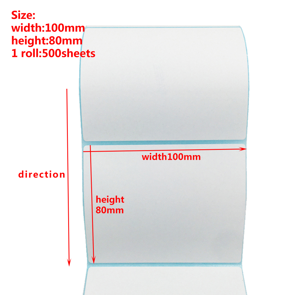 100mm Width Multiple Size Thermal Labels Paper Roll Stickers White Blank Labels For Thermal Label Self-Adhesive Paper Stickers: RED