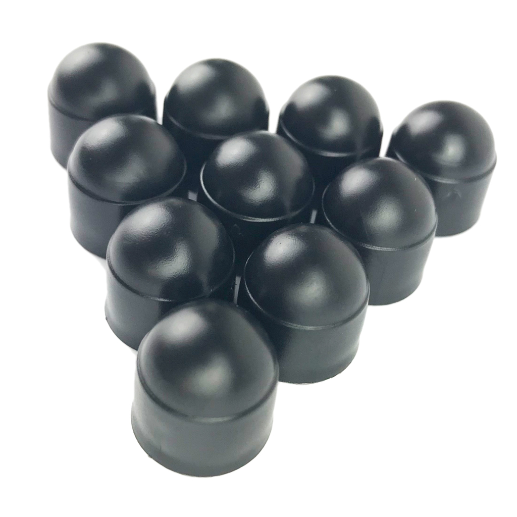 Set of 10 18mm Car Wheel Lug Nut Hexagonal Bolt Cover Cap Protector Black M6