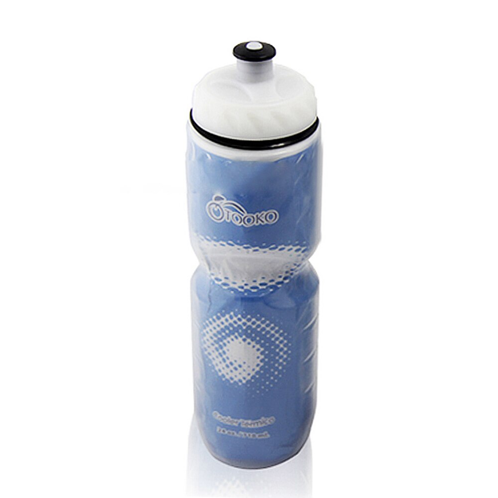 Botella de agua para bicicleta, bote de doble capa de 710 ml, térmica y fría, para exteriores, equipo de ciclismo: Azul cielo