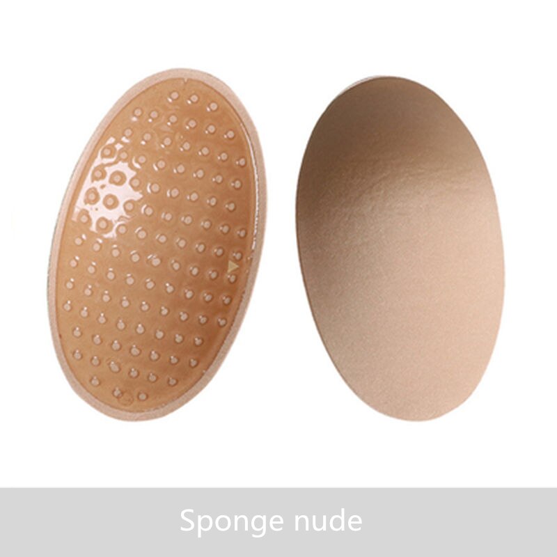 1 Paar Herbruikbare Schoudervullingen Voor Womens Kleding Siliconen Anti-Slip Push-Up Natuurlijk Zachte Onzichtbare Verborgen Geen lijm Kussens: Sponge Nude