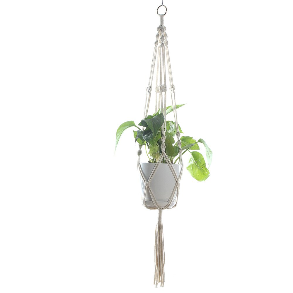 Hanging Baskets Macrame Plant Hanger Flower Pot Holder Hanger Wall Decoration Countyard Garden Jute Rope Braided Craft: A2 1.05m