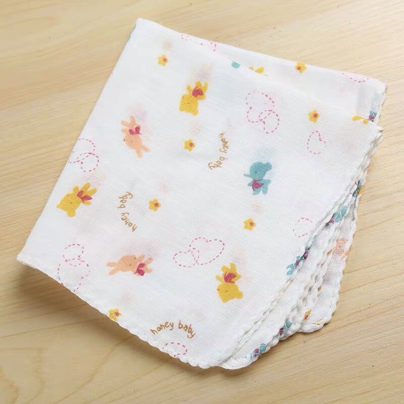 10 Stk/partij Slabbers 2-Lagen Gaas Speeksel Handdoek Baby Zakdoek Cartoon Baby Slabbetjes Spuugdoekjes
