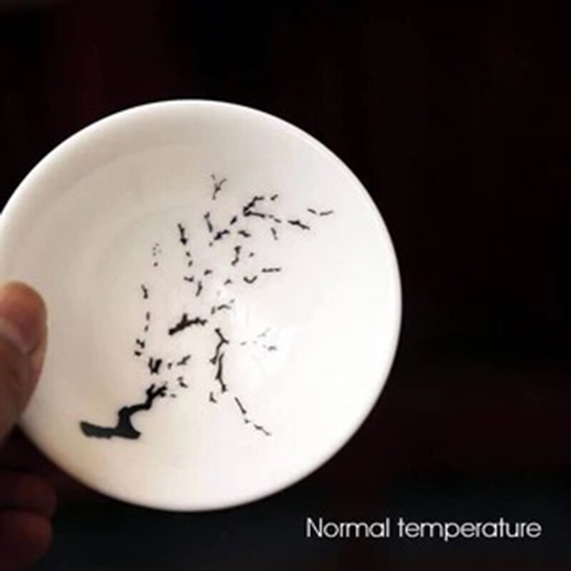 Taza japonesa Coreana de temperatura fría y , taza de Sake con cambio mágico de Color, taza de té de cerámica, tazón de té