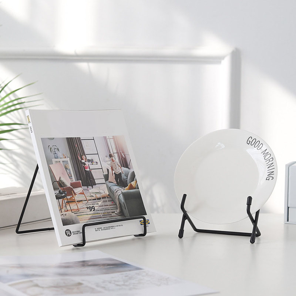Iron Art Magazine Display Stand Afdruiprek Plaat Kom Fotolijst Fotoboek Voetstuk Opslaghouder Ornamenten Schotelopslag