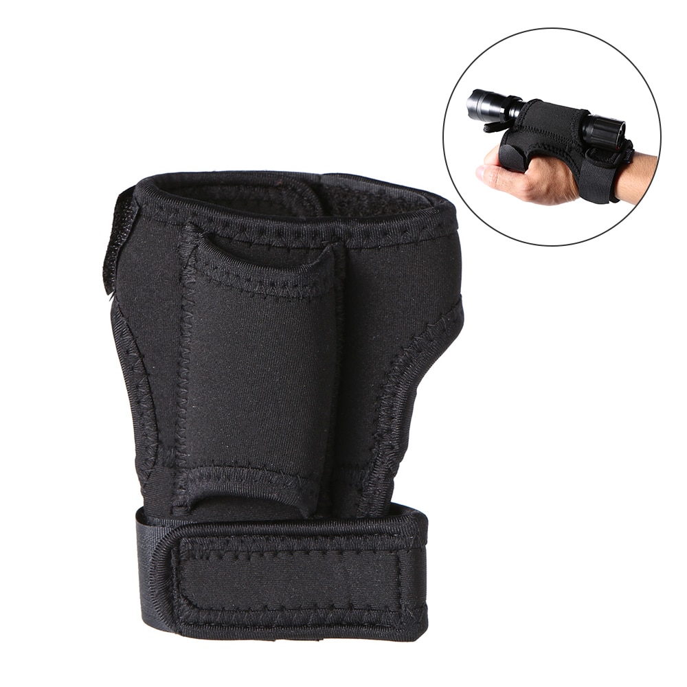 Trustfire Outdoor Torch Flashlight Holder Soft Neoprene Hand Arm Mount Wrist Strap Glove Hand Free lantern bike light