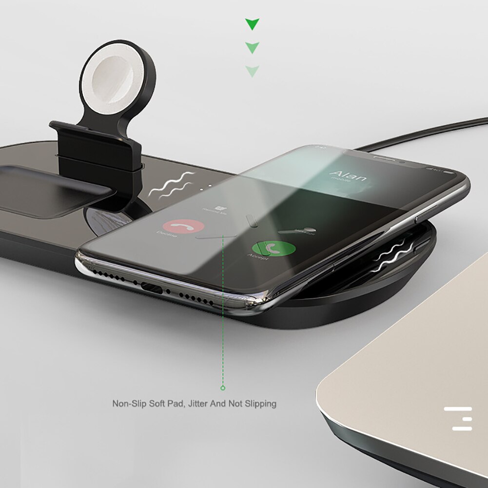 3 In 1 Wireless Charger Fast Charge Charging For Iphone 11 Portable Dock Station Household Wireless Charge Stand For Apple Watch