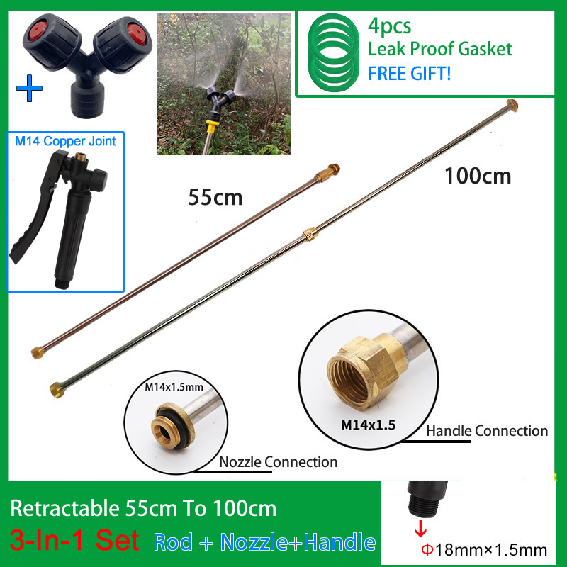 3In1 Edelstahl 1m Versenkbare Spritzstab Kupfer Stecker Outdoor Garten Spritzen Für Elektrische Hand Sprayer Zubehör: Blau
