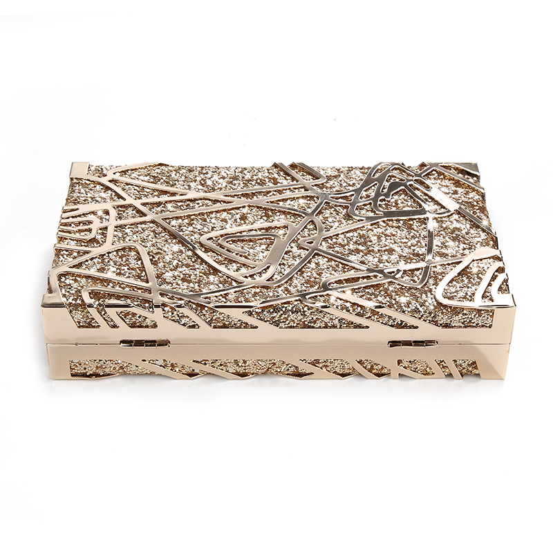 Metall geometrisk gull clutch vesker paljett clutch veske luksus veske dame vesker skulderveske  zd1349