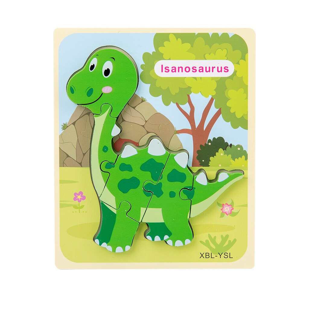 Kids Wooden interesting Puzzle Children's Desktop Assembled Dinosaur Puzzle Kids Three-Dimensional Training Toy: K