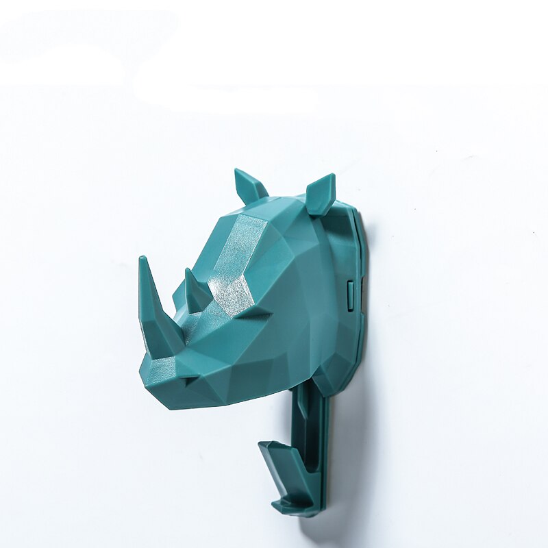 Decoratieve geometrische dierenkop kleur haak stereo hertenkop wandhanger wanddecoratie jas sleutel tas afvalhaak: En