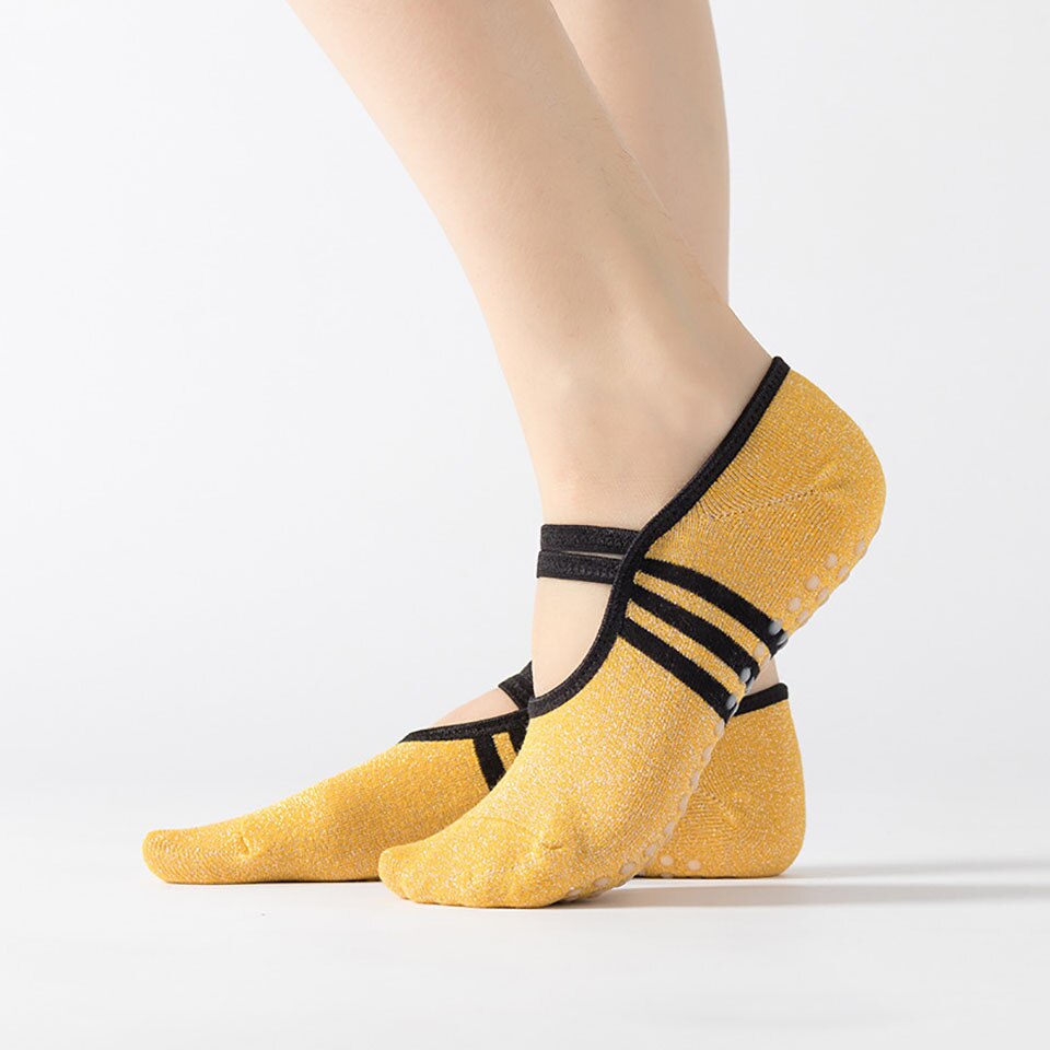 Kokostisse yoga-socken aus leuchtender seide mit schnürung, atmungsaktive baumwolle, hautfreundliche tanzsocken, rutschfest, pvc-frei, fusselfrei