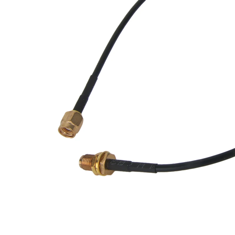 RP-SMA sma conector macho para fêmea cabo de extensão fio alimentador cobre para coaxial wifi placa rede rg174 roteador antena
