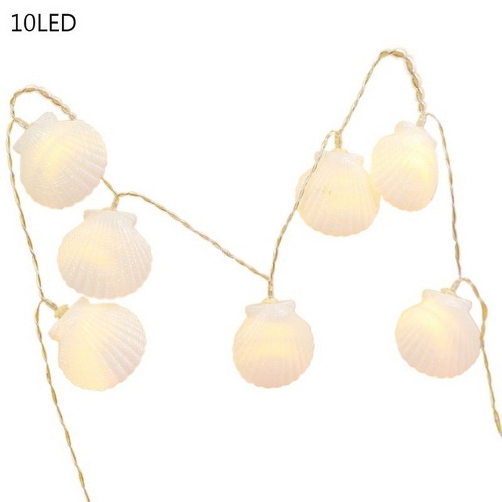 10/20 led-lichtsnoeren in de vorm van een schelp, ultraheldere, zachte verlichting voor binnen en buiten, doe-het-zelf, voegt een exotische sfeer toe