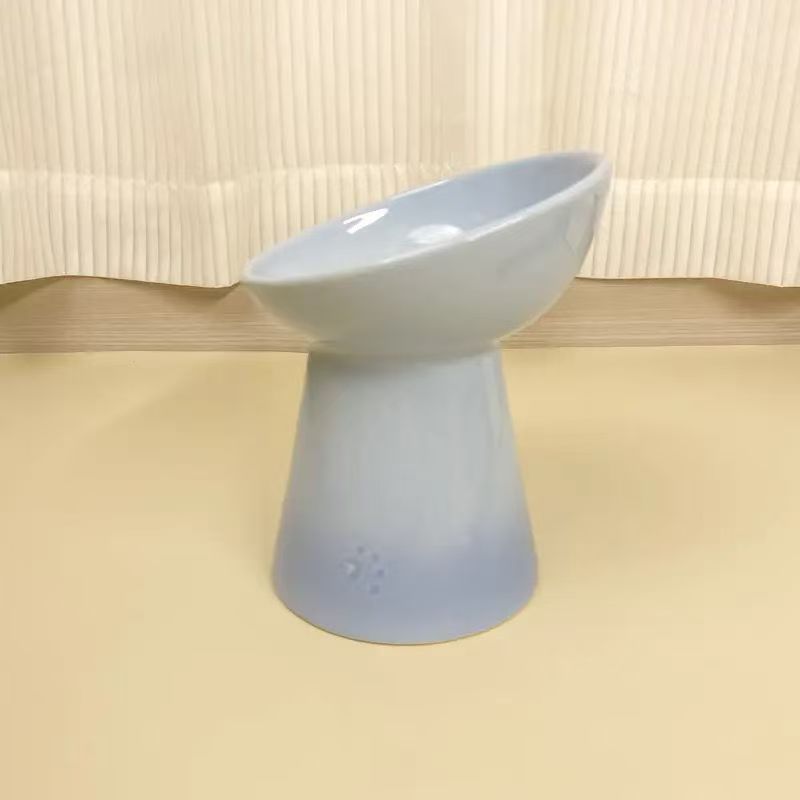 Bol à pieds hauts arc-en-ciel pour chien, bol à collation, Protection du cou, eau potable pour animaux de compagnie, nourriture pour chat, antidérapant, menton noir: Bleu marine