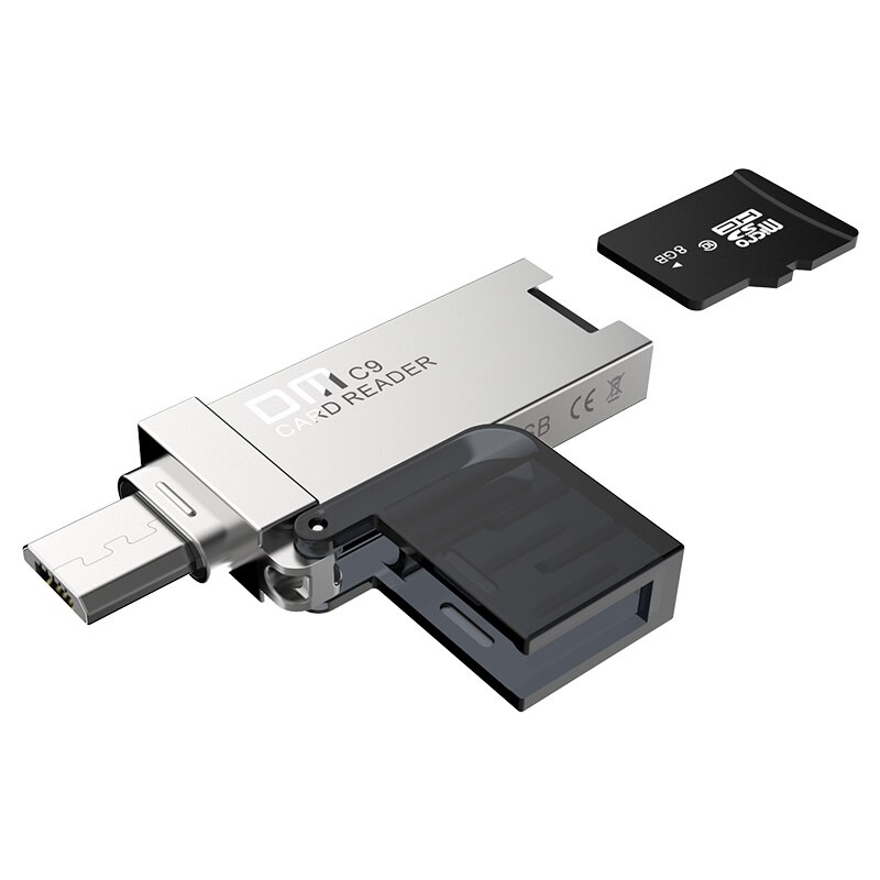 Lector de tarjetas OTG DM CR009, Micro SD/TF, multitarjeta de memoria para teléfono inteligente Android con interfaz Micro USB: Default Title