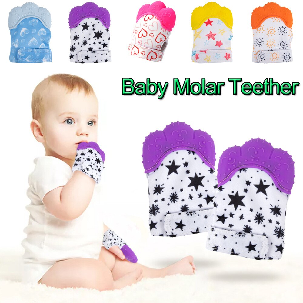 Baby Chew Speelgoed Molaire Handschoenen Anti-Bite Food Grade Silicone Tandjes Mitt Bijtring Mitten Handschoen Veilig Bpa Wrapper Zachte fopspeen Bite