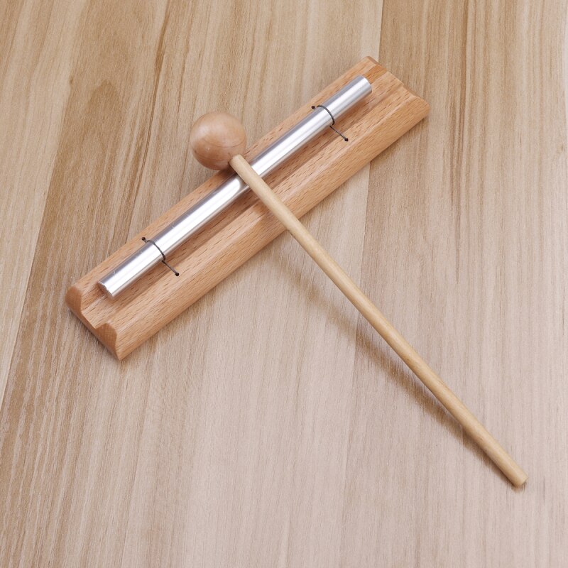 Carillón de meditación para niños, Tono único de madera con Mallet Chico, suministros portátiles, carillones de viento de percusión, 1 ud.