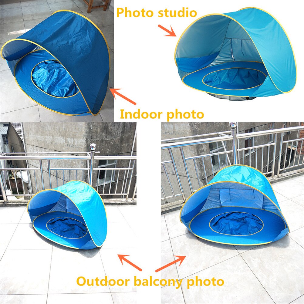Tenda da spiaggia per bambini tenda da sole per bambini Pop-Up impermeabile tenda da sole protezione UV protezione solare con piscina per bambini campeggio esterno ombrellone spiaggia