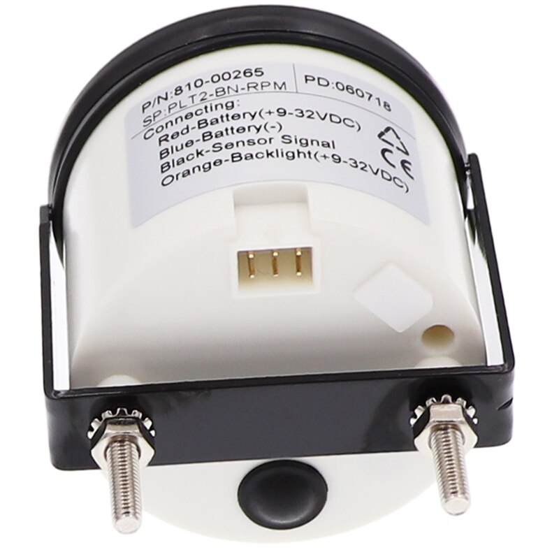 Lorry Tachometer Hour Meter RPM Gauge Indicator silver rim back face fit Auto Boat Engine Red Backlight 9V 32V IP67 waterproof
