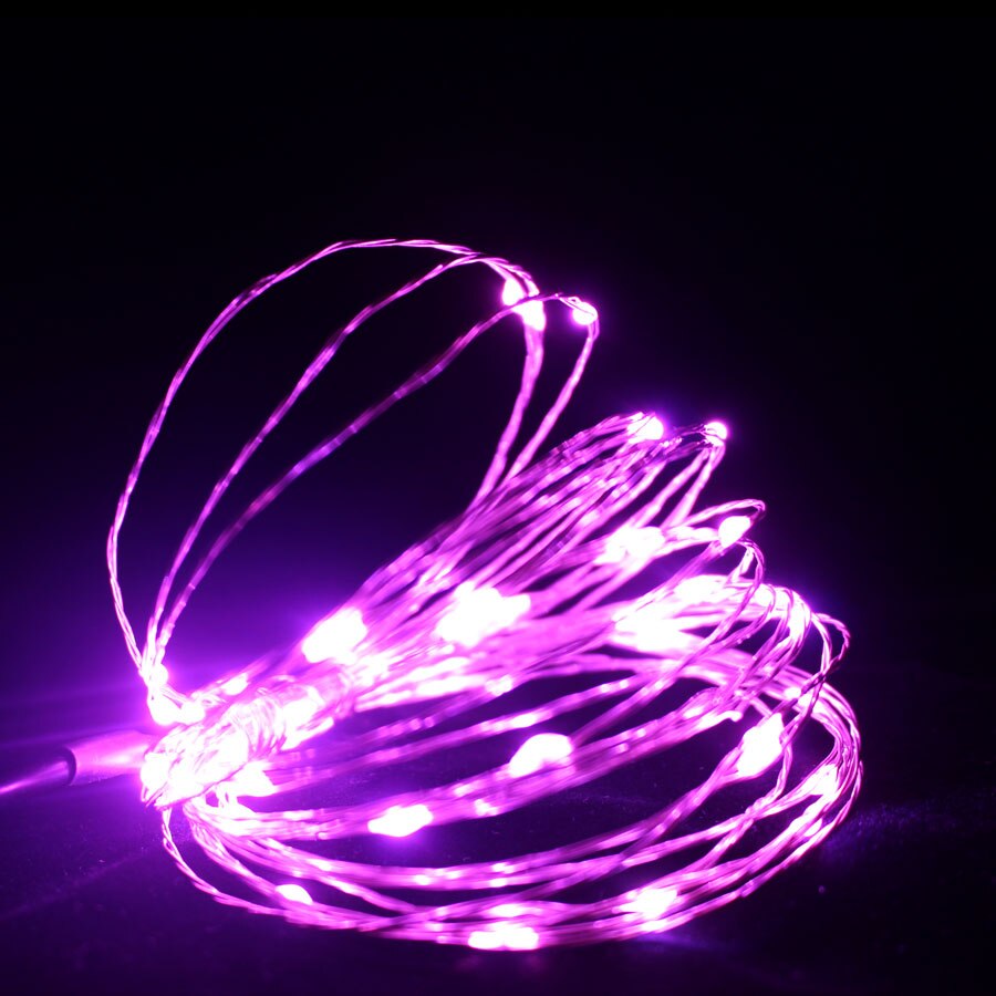 Gebühr Girlande Schnur LED Licht Dekor Weihnachten Außen Dekoration Bunte Gebühr Licht Dekoration 0,75 M 2M Zubehör: Rosa / 2M 20LED