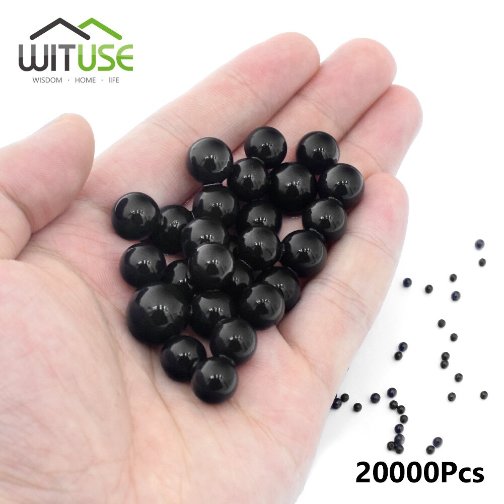 WITUSE 20000pcs/bag Crystal Soil Hydrogel Gel Polymer Water Beads Maison Growing Water Balls Big Flower/Wedding Decoration: Black