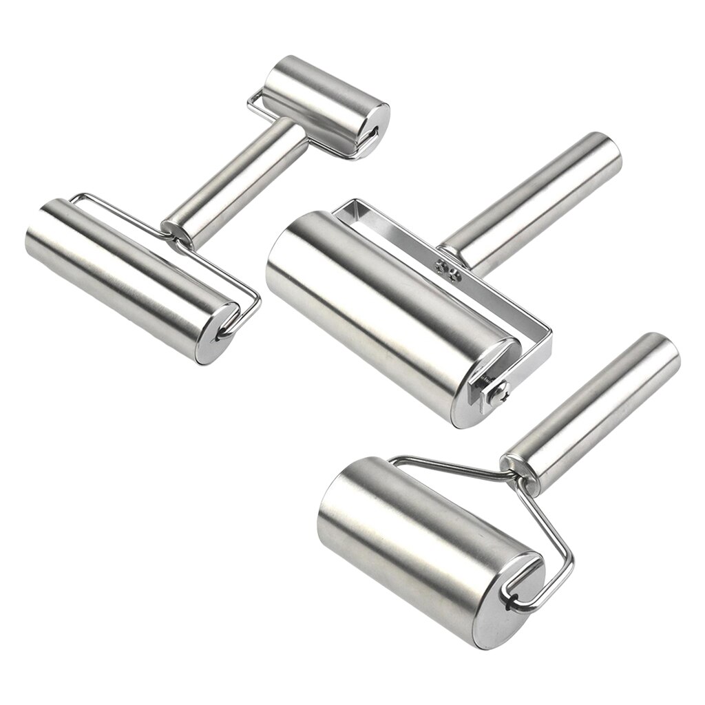 Stainless Steel Roller Non-Stick Rolling Pin with Handle Dough Pastry Pizza Making Bakery Kitchen Utensils Tool