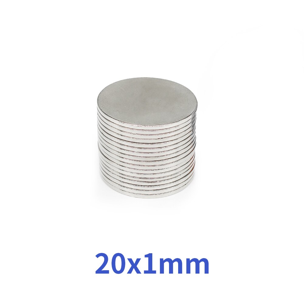 5/10/20/50/100/200 stk 20 x 1 mm stærke kraftige magneter 20 x 1mm runde søgemagnet 20mm x 1mm permanent neodym magnetskive 20*1