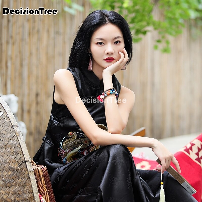Gilet ethnique pour femmes, haut de style chinois rétro, jacquard , gilet hanfu chinois traditionnel, vêtements pour femmes,