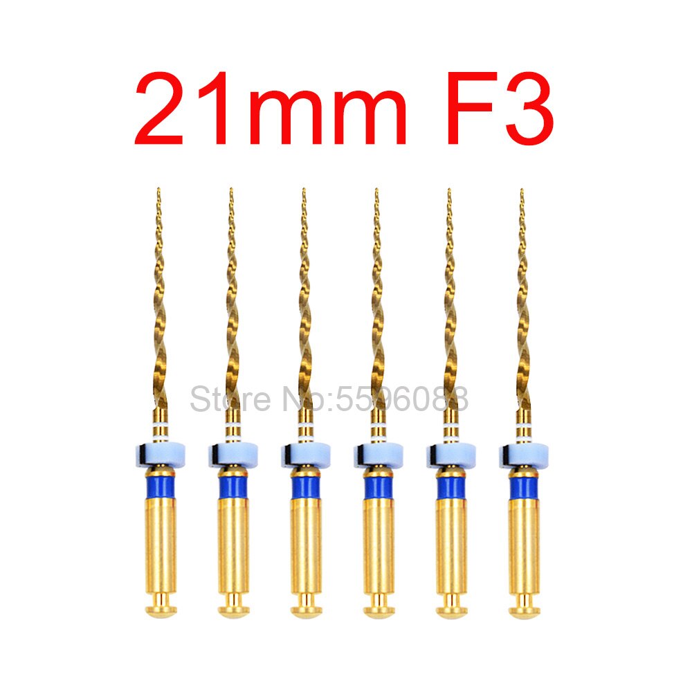 Dental guld flexibla filer endo roterande filer gyllene endodontiska filer 25mm nickel titanium instrument tandvård: 21mm f3