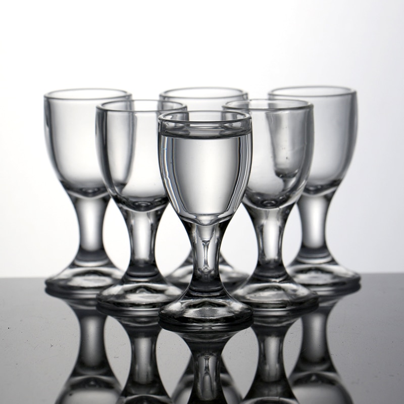 Sett  of 6 stk 0.3oz blyfri glassmaskin laget kinesiske gammeldagse shotglass for likør vodka spirit dinks 10ml