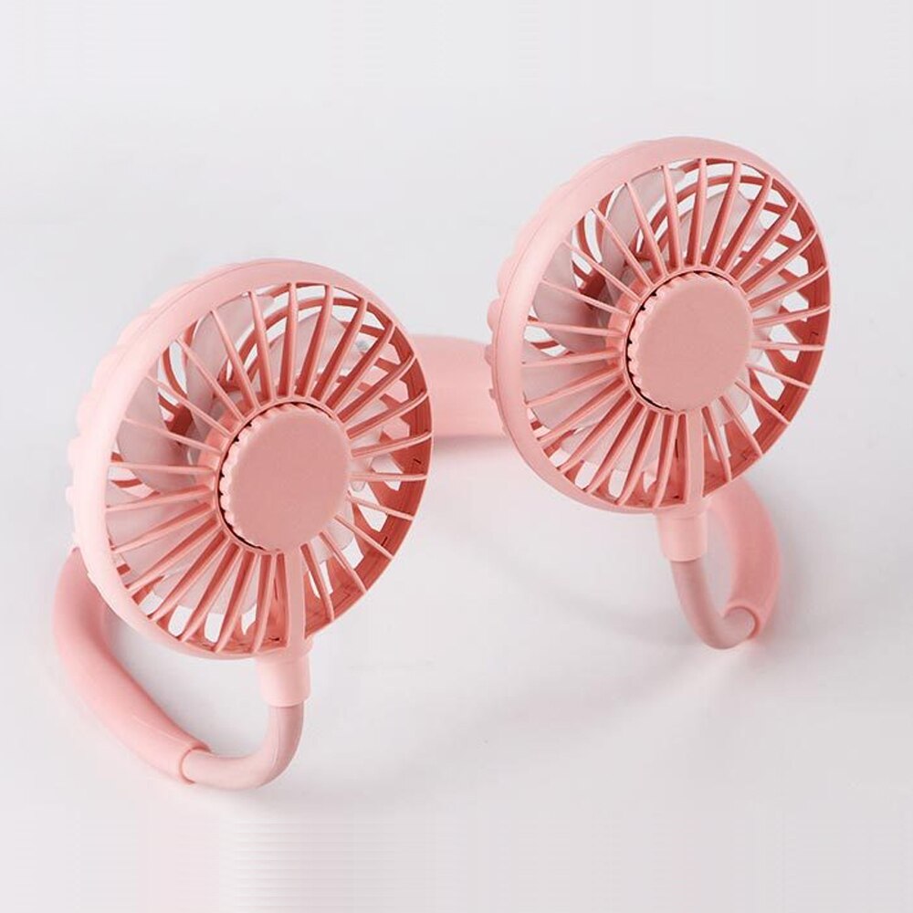Justerbar 7 blad mini usb genopladelig ventilator bærbar hals sport fan halsbånd skrivebord hånd air fan conditioner til værelse: G298600a