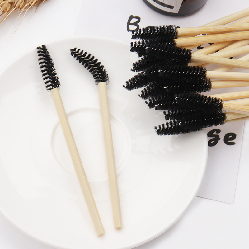 50 stuks bamboe handvat wimperborsteltjes mascara borsteltjes applicators wimperverlenging borsteltjes wenkbrauw krulborsteltjes make-up tool